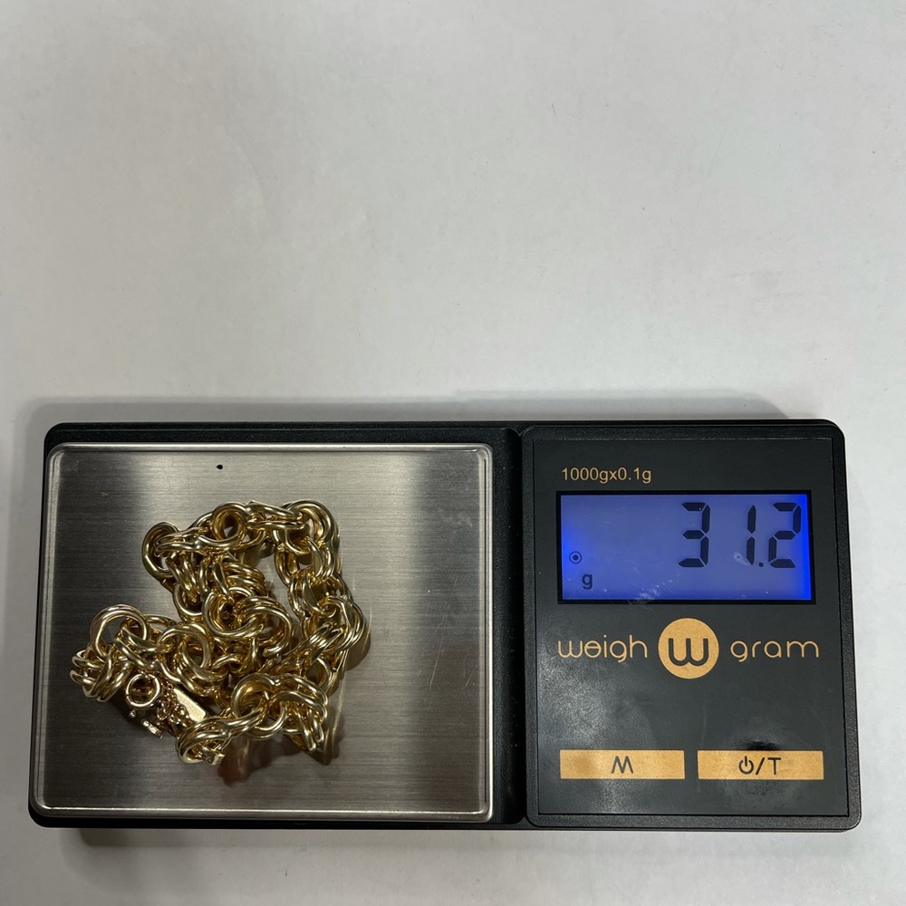 💰SOLD! 14K Yellow Gold Rolo Chain Link Bracelet - Picture 9 of 10